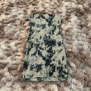 Tie dye strapless dress